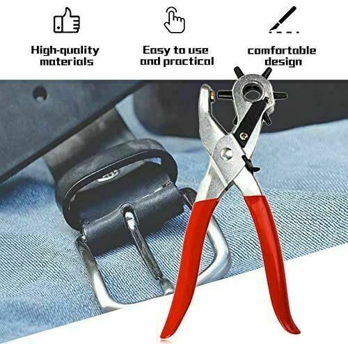Puncher Tool Leather Punch Plier Leather Belt Revolving Perforator Round Hole