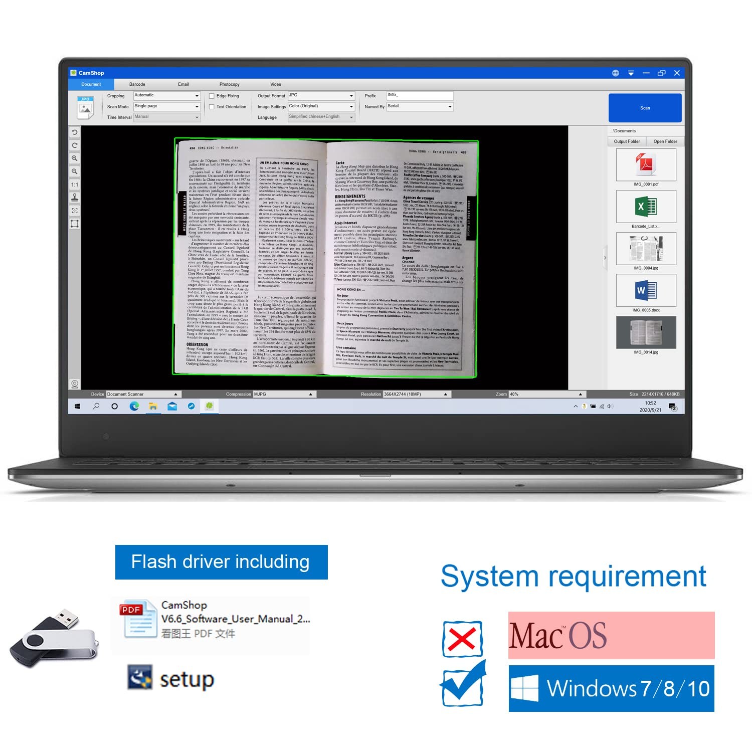 Document Cameras Scanner,10MP CMOS,Visual Presenter Max A3 Size,OCR Technolog...