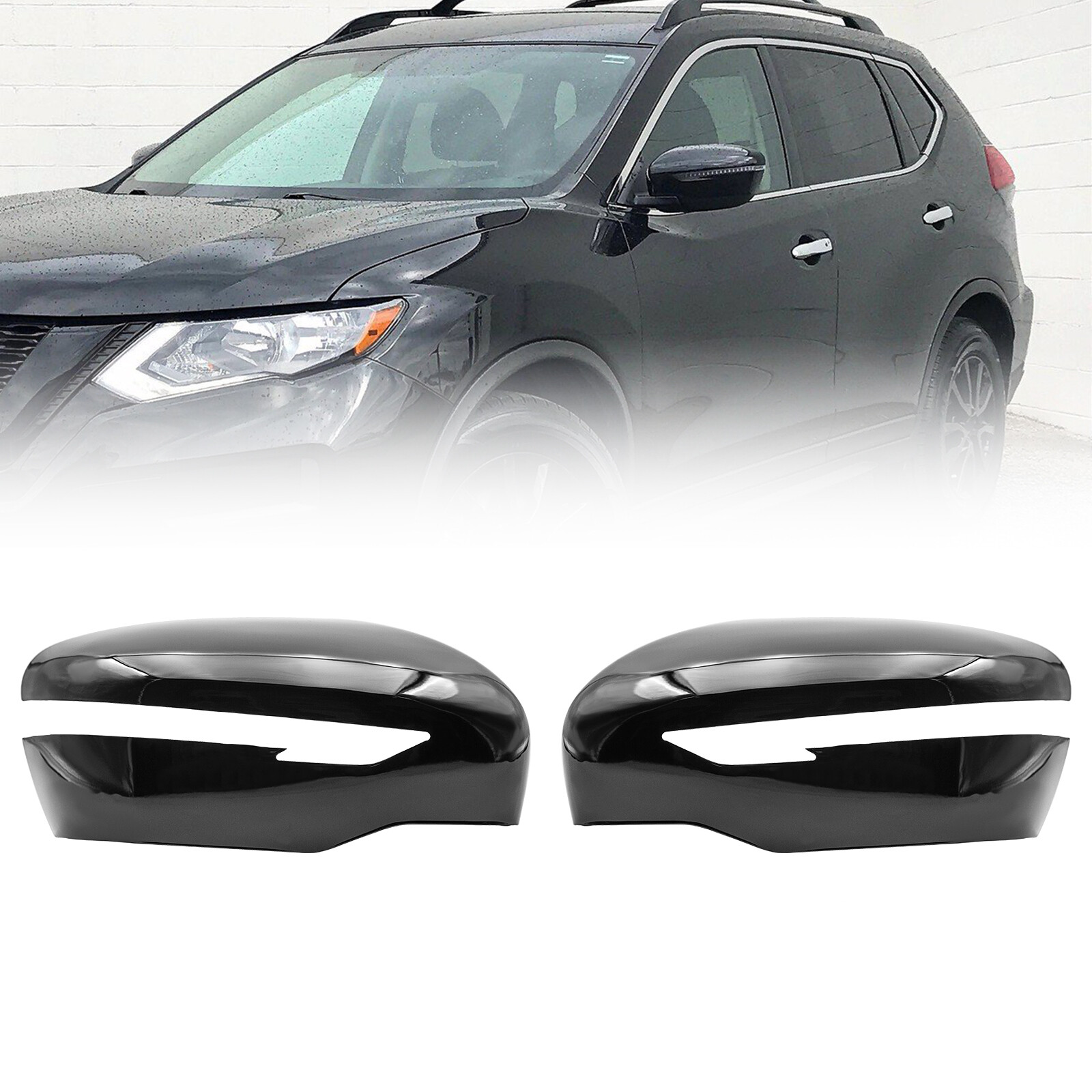 For 2015-2021 Nissan Murano Side Wing Mirror Cover Cap Gloss Black