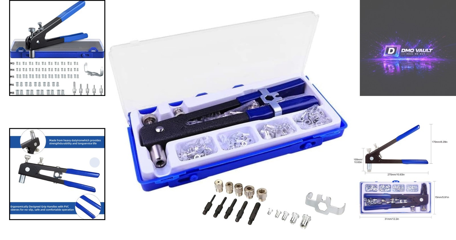 High Strength 86-Piece Rivet Nut Tool Set with Carrying Case for Easy Storage