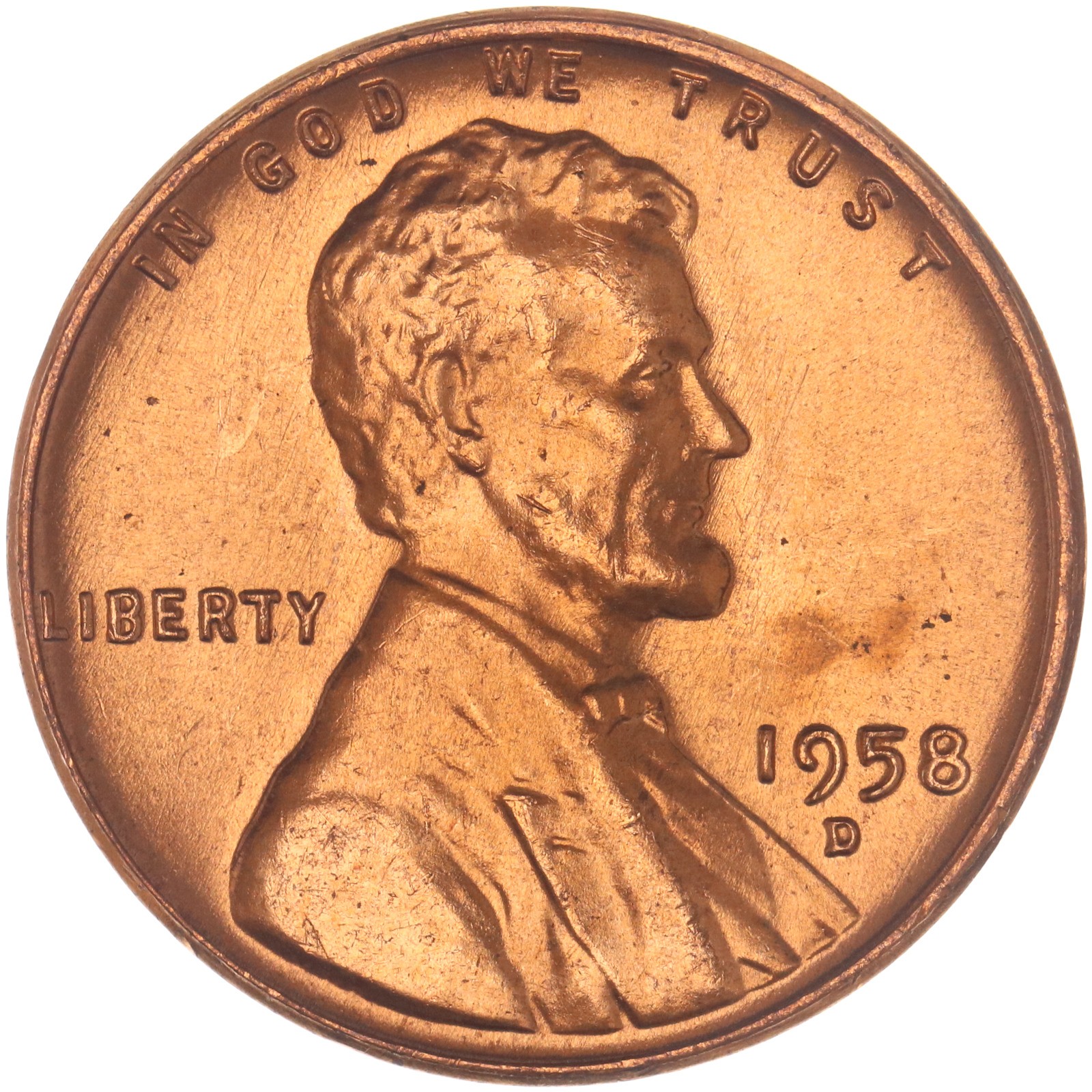 1958 D Lincoln Wheat Cent BU Penny US Coin