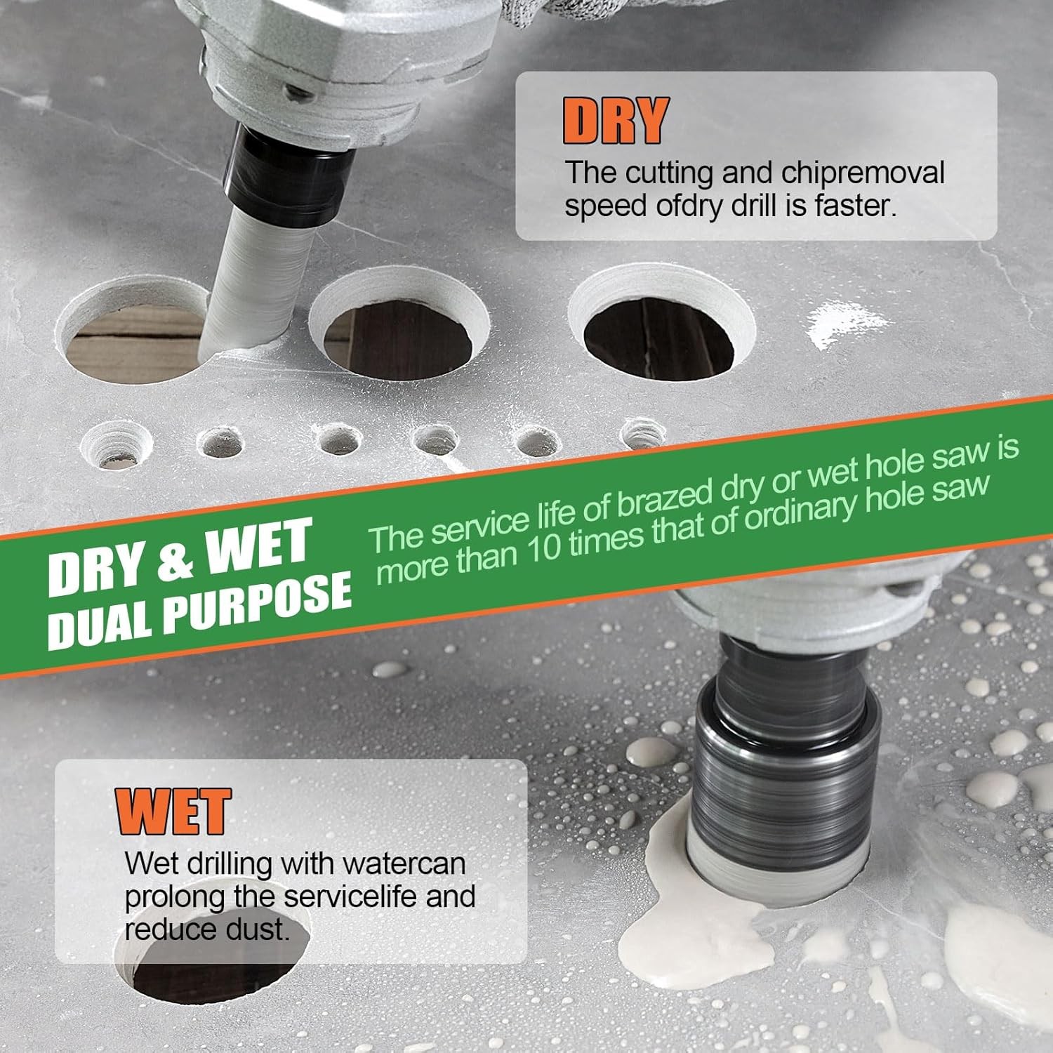 Diamond Drill Bit Set Tile Hole Saw Kit Core Bits For Granite Ceramic Porcelain