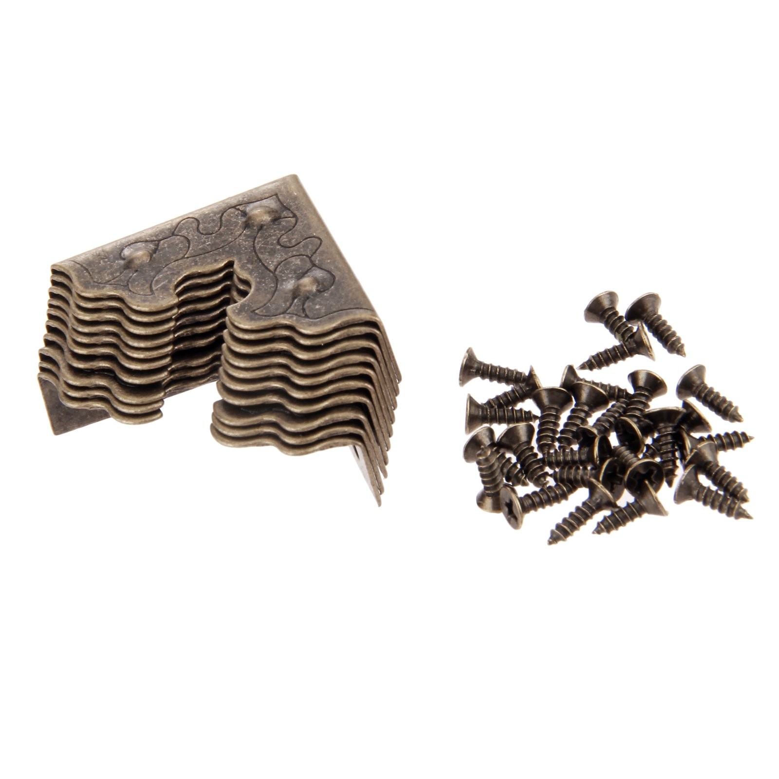 dophee 10Pcs Metal Decorative Corner Protectors, 10 Pieces, Antique Bronze