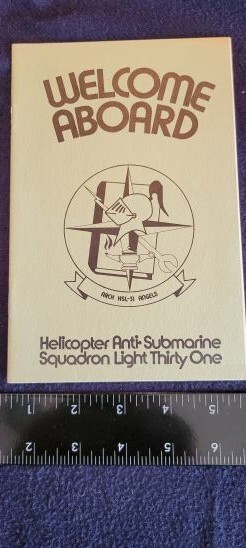 RARE US NAVY HELICOPTER ANTI-SUBMARIN SQUADRON 31 "WELCOME ABOARD" GUEST BOOKLET