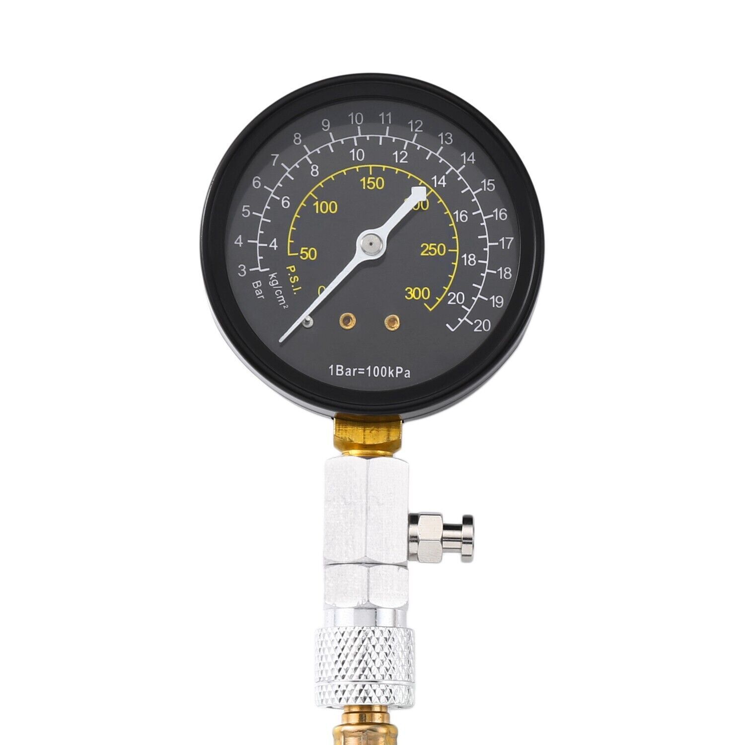 Engine Cylinder Compression Pressure Tester Testing Gauge Gas Check Tool Kit Car