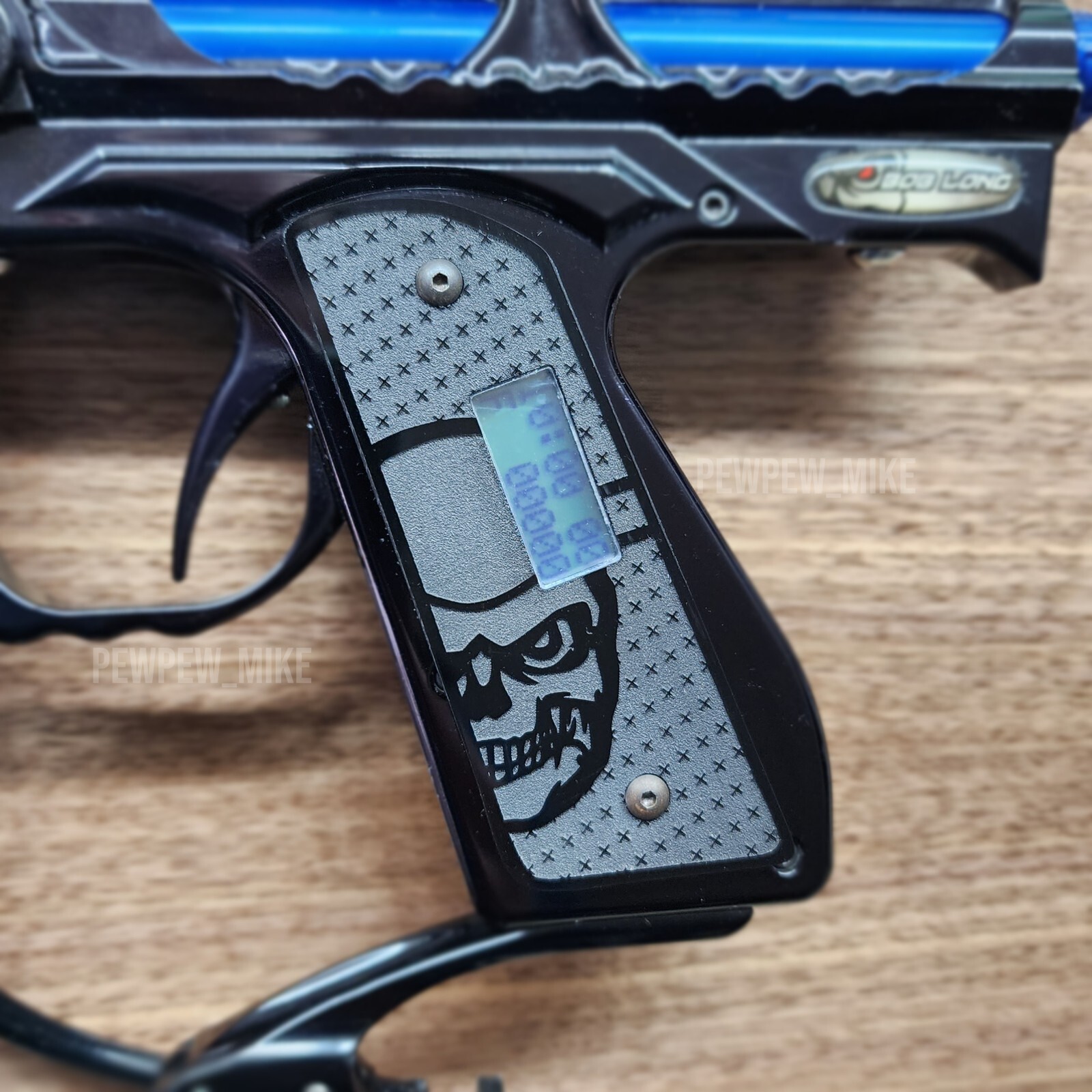 Replacement Bob Long Intimidator 45 Skull Black Grip Panels - Paintball Timmy