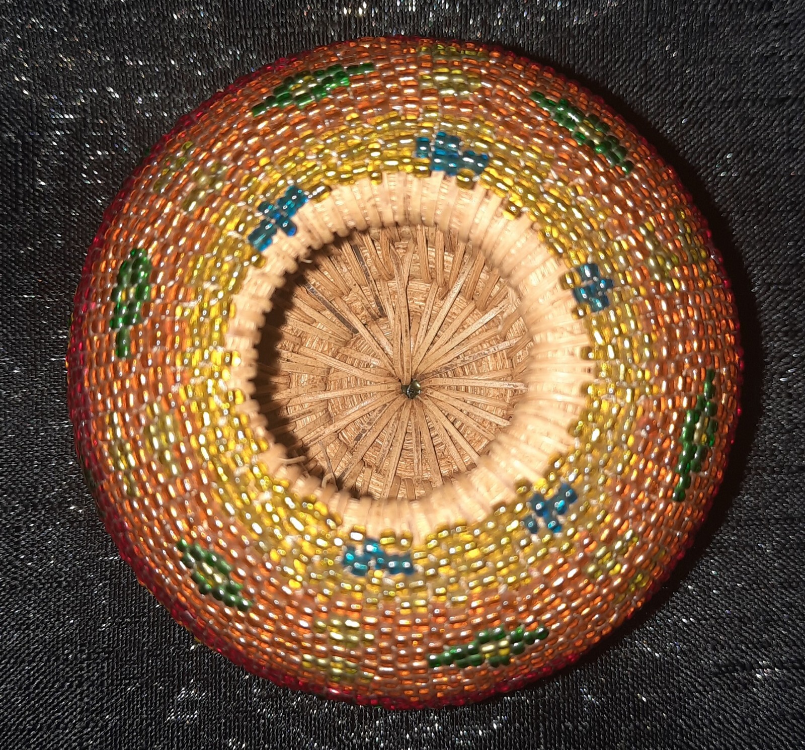 Seagrass Beaded Trinket Jar Mini Basket