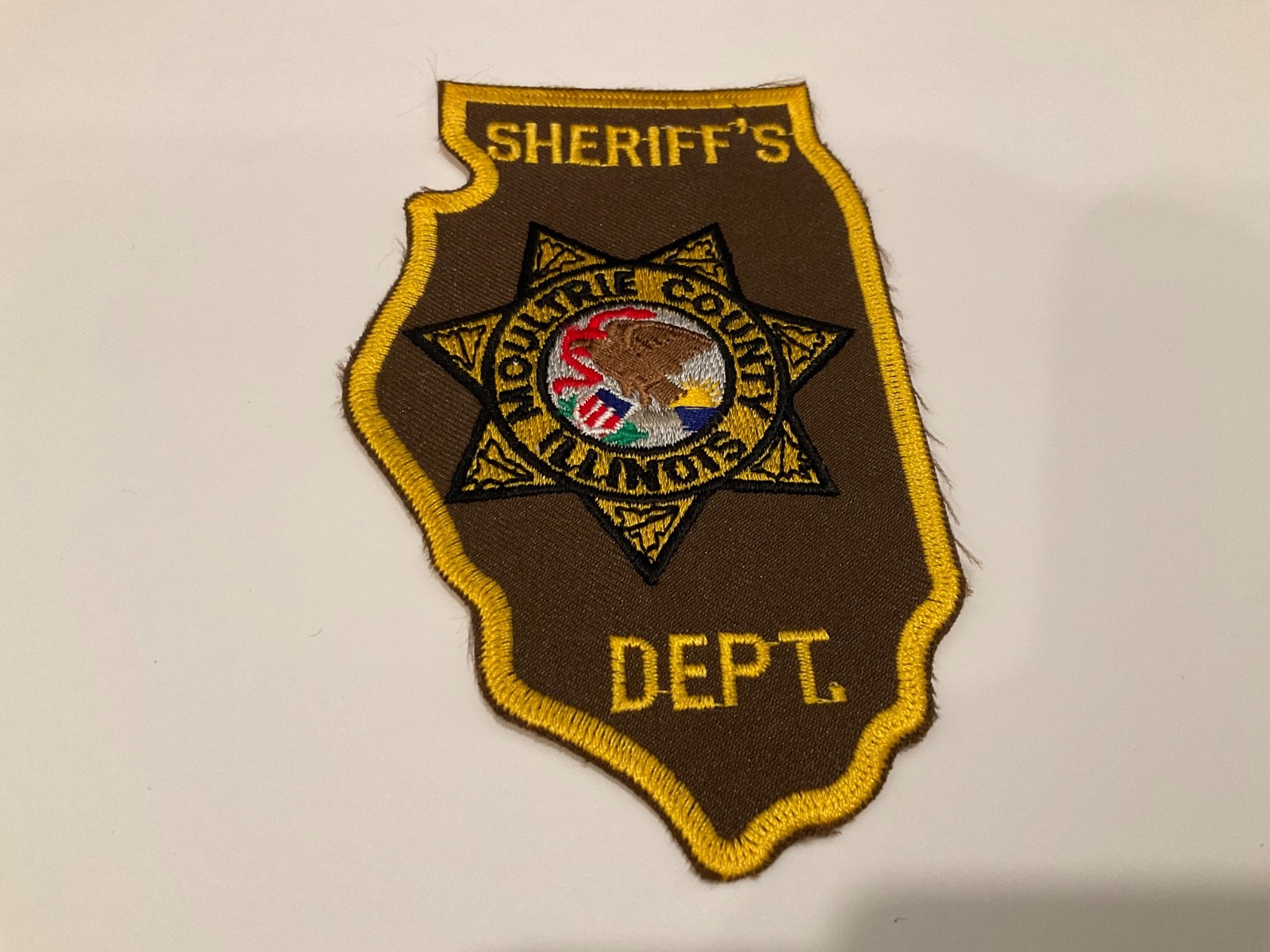 State Shaped Moultrie County Sheriff state Illinois IL