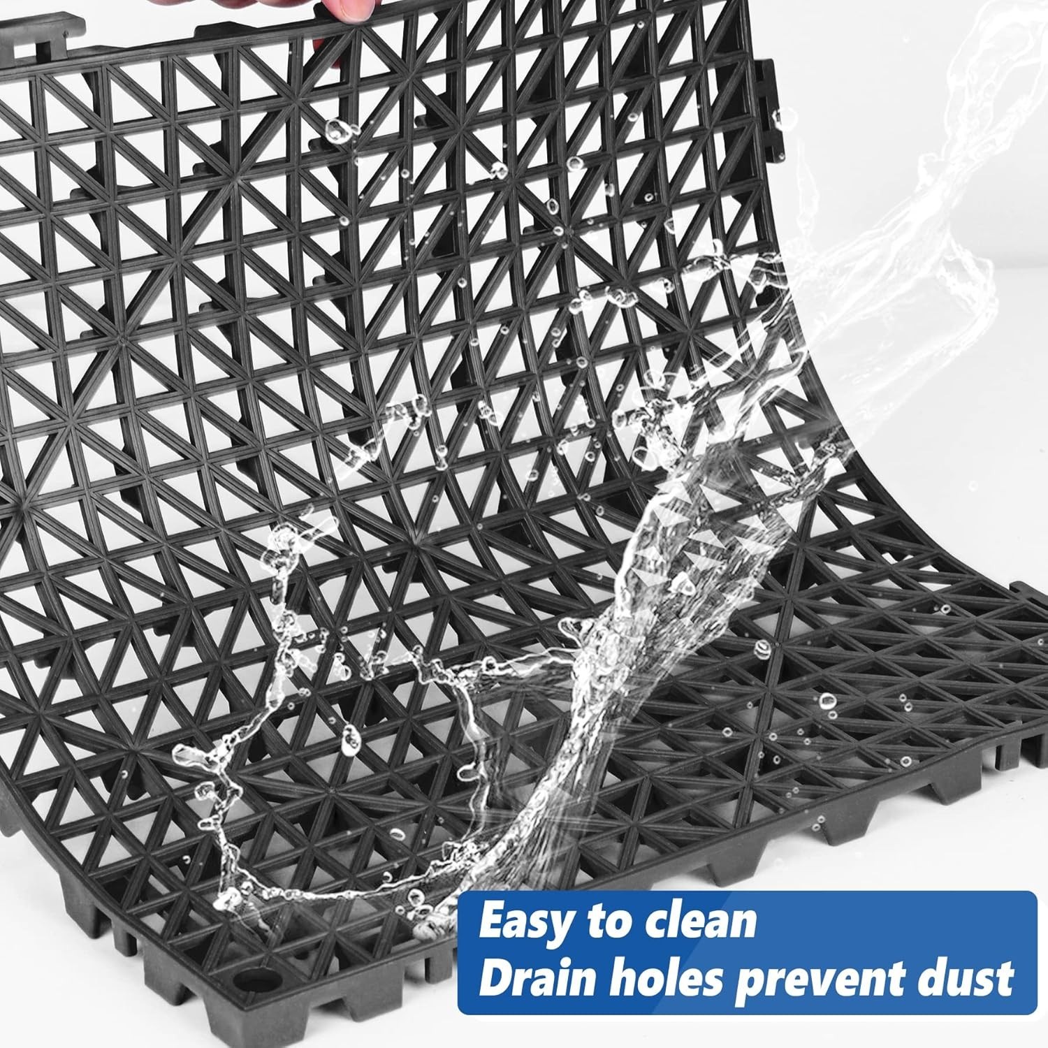 Modular Interlocking Cushion 12P 11.8" x 11.8" Interlocking Rubber Floor Drai...