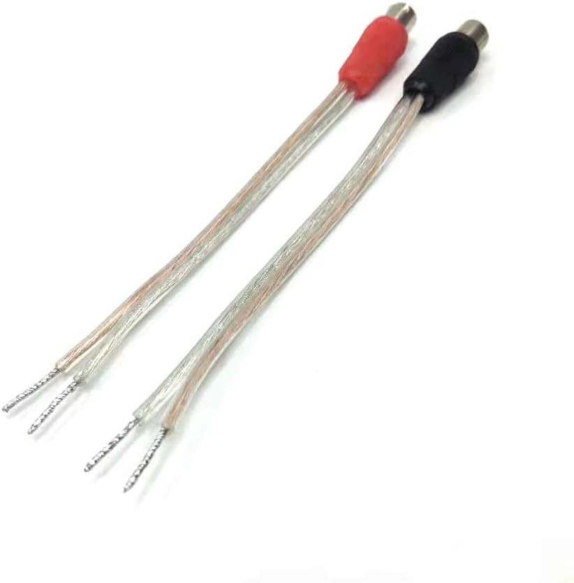 RCA Adapter, 2-Port, 18 AWG Speaker Wire to Female, Black/Red Black