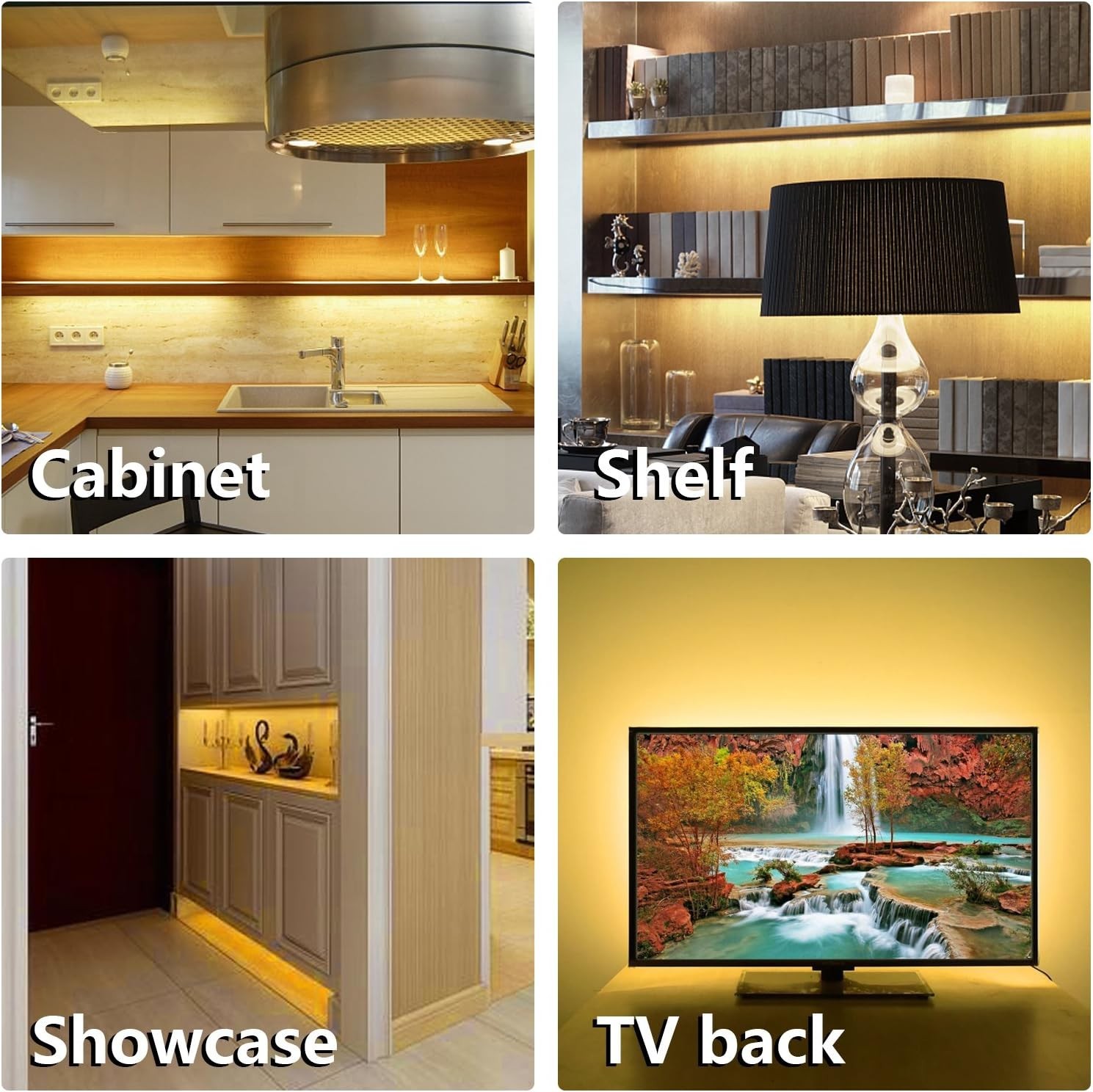 Under Cabinet LED Lighting Kit 6 PCS Dimmable Warm White Remote Control 24W