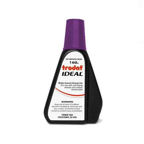 Violet (Purple) Self-inking Stamp Ink, Trodat 1 Oz Drip Spout Bottle