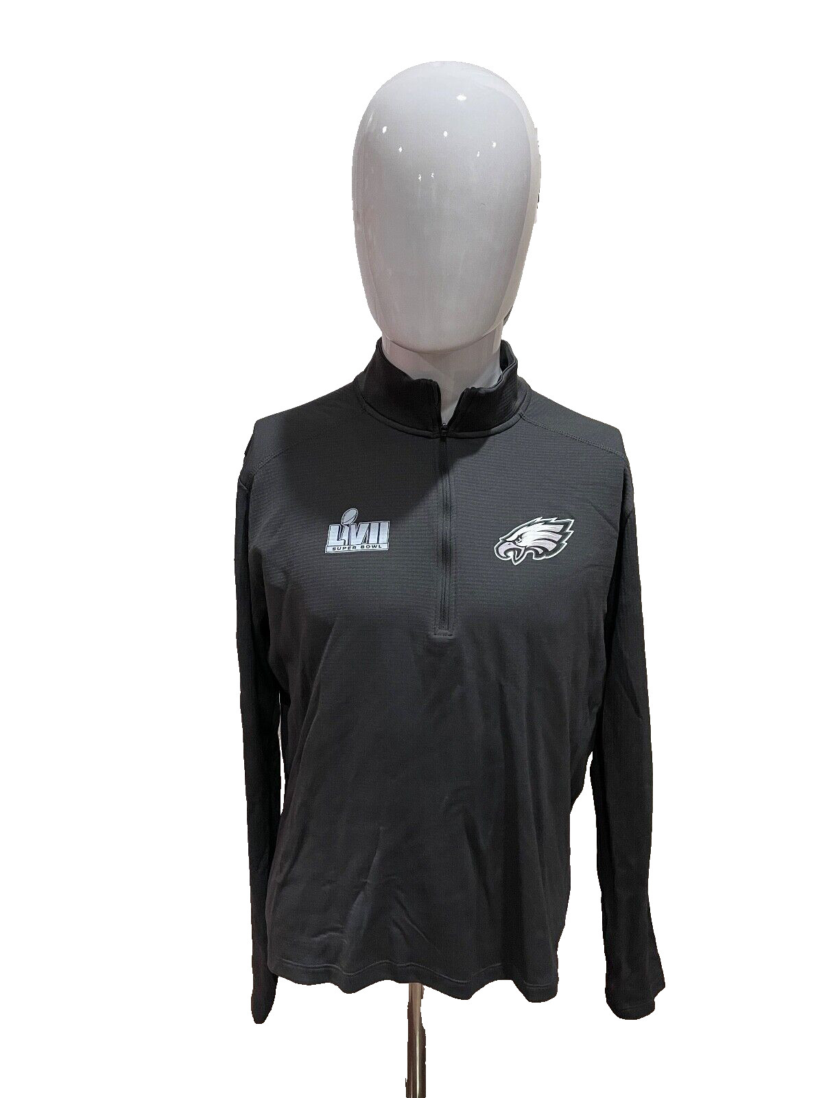 Nike Philadelphia Eagles Super Bowl LVII Left Chest Half-Zip Long sleeves Mens