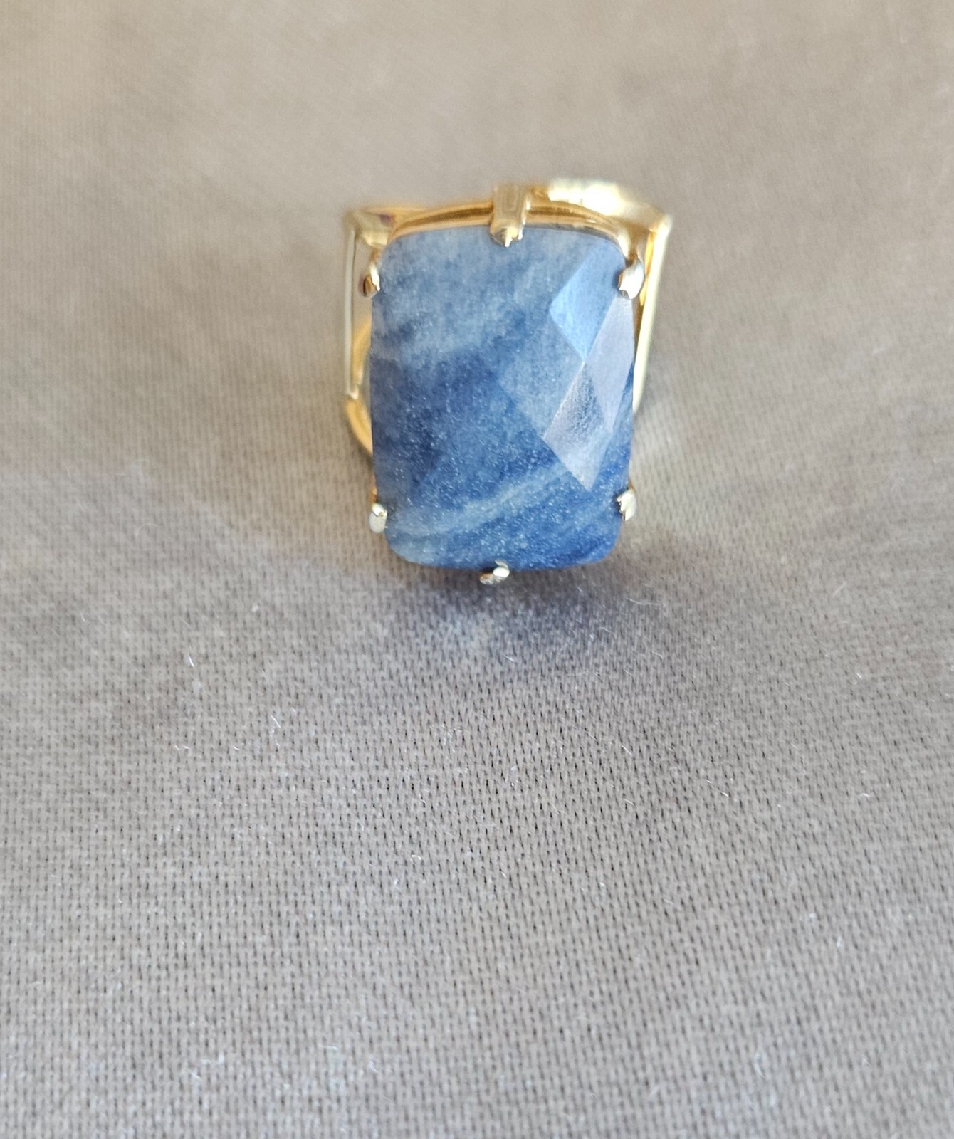 blue quartz crystal ring