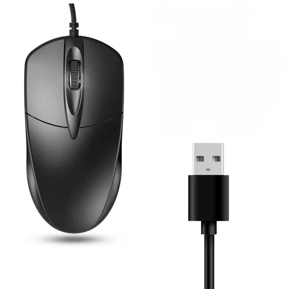 USB 2.0 Optical Wired Scroll Wheel Mouse PC Laptop Notebook Desktop Black Mice