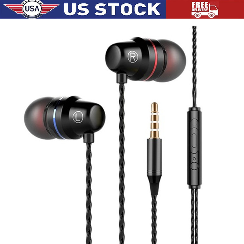 HIFI Bass Stereo Wired Earbuds Headset In-Ear Earphone Headphone MIC 3.5mm USB-C