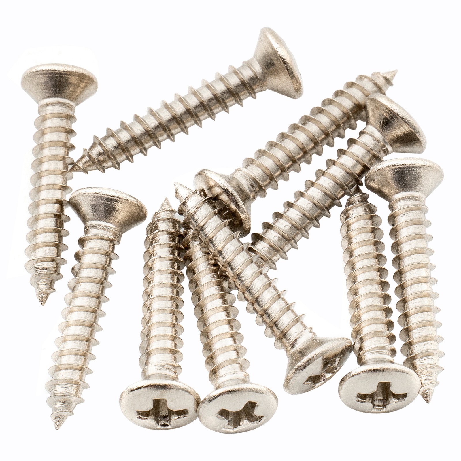 Musiclily Ultra 10Pcs Nickel 2.5x15mm Stainless Steel Countersunk Guitar Screws