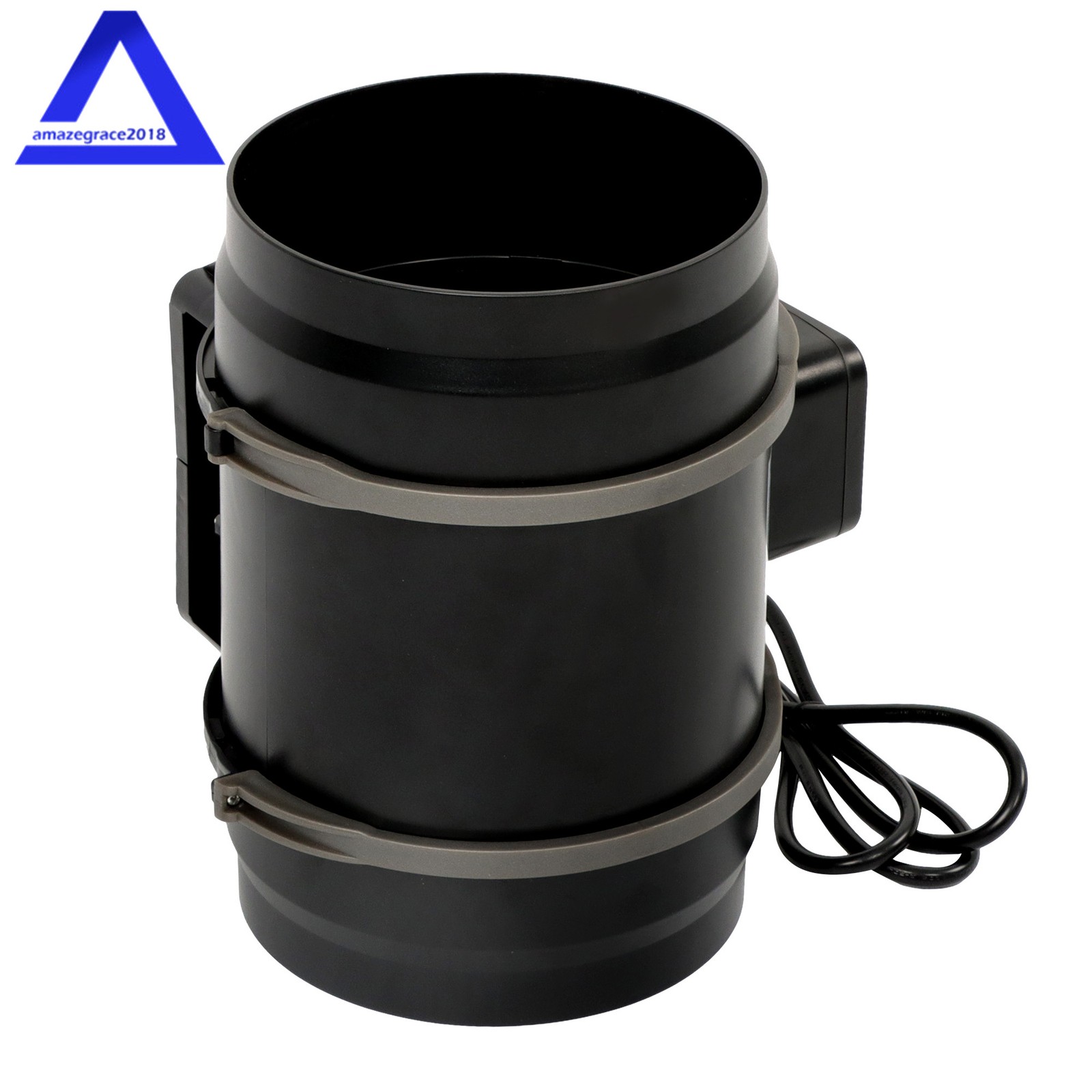 8 Inch Inline Duct Fan HVAC Exhaust Blower Kit EC Variable Speed Control Black
