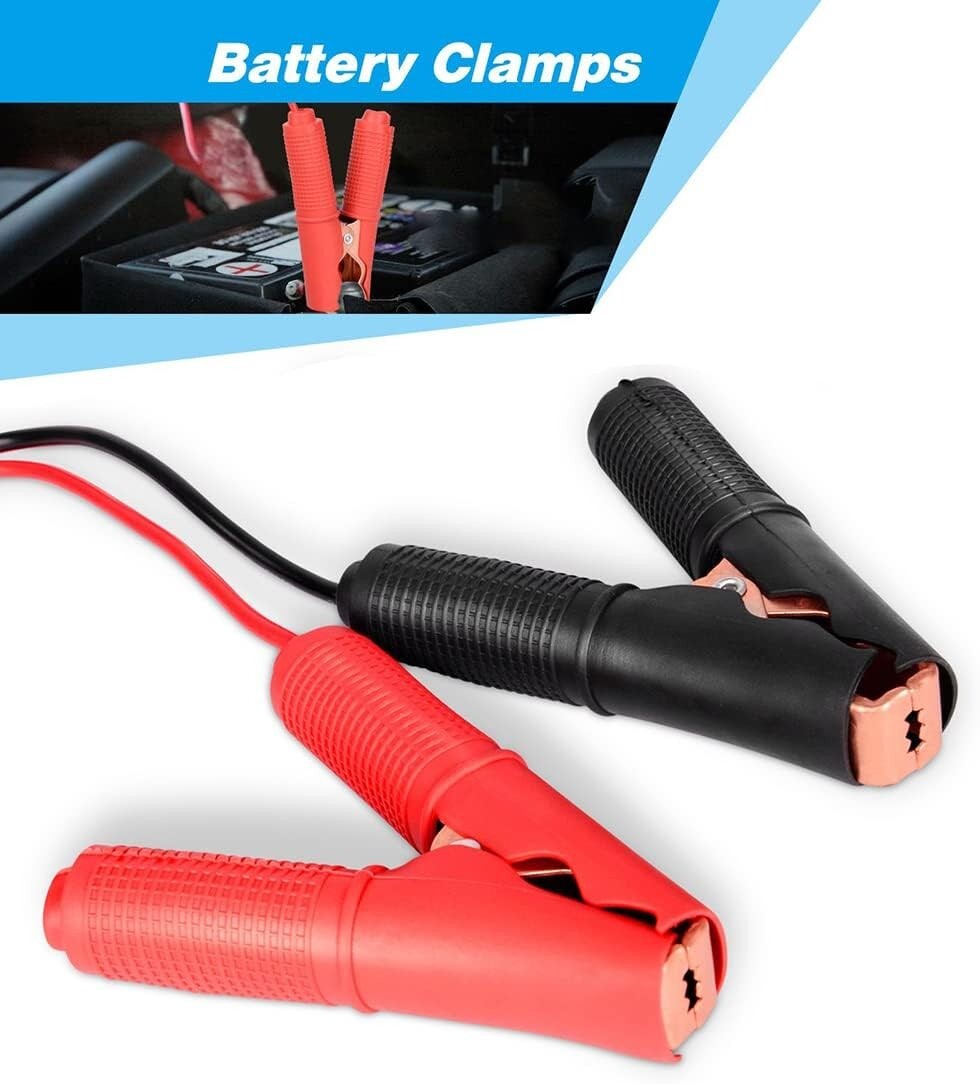 2 PCS Alligator Clips Booster Jumper Cable 30A-50A 13 AWG 3.3FT Automotive