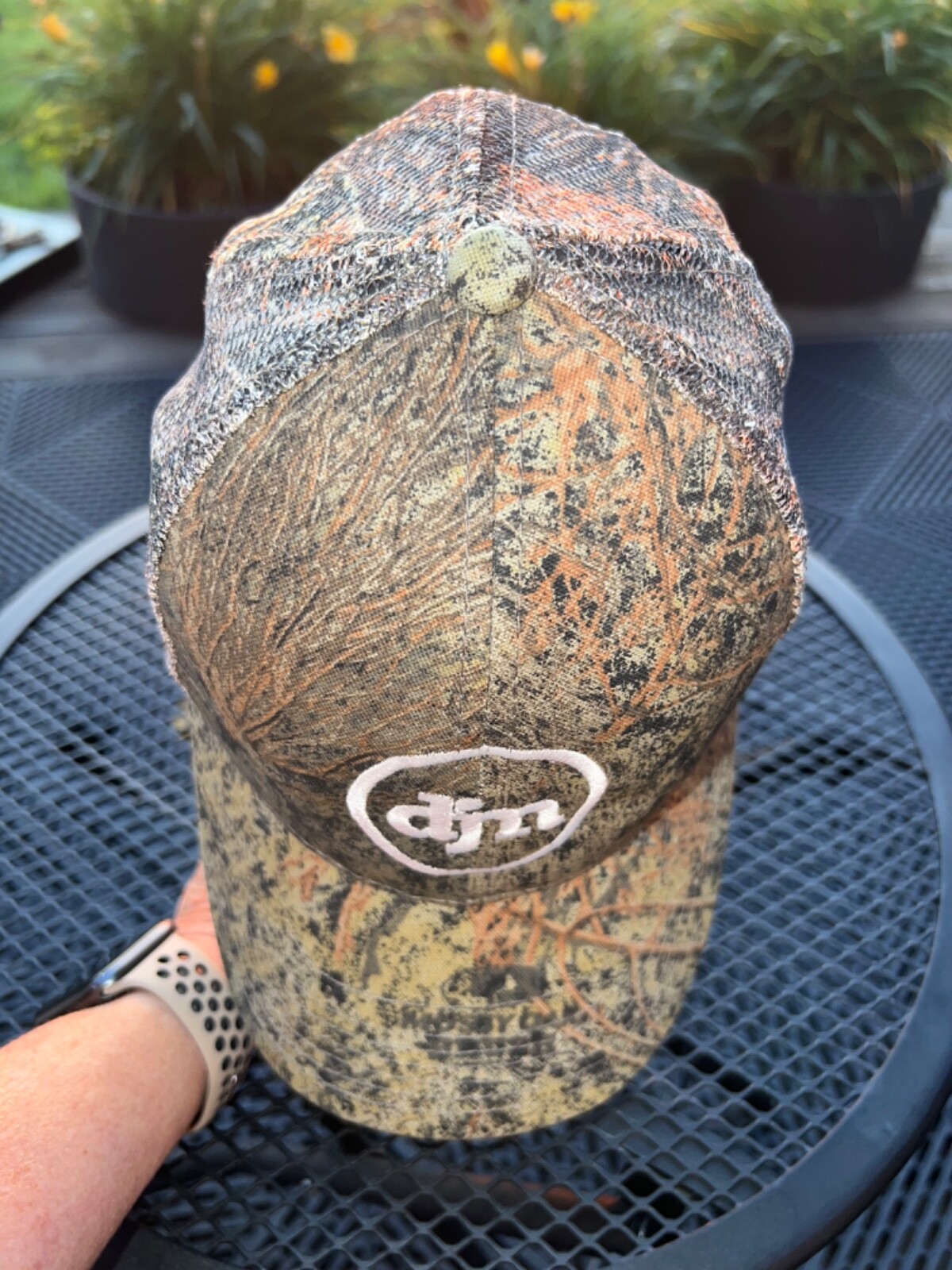 DJM Camouflage fabric mesh ecological Services Hat Cap Snapback One Cap EUC