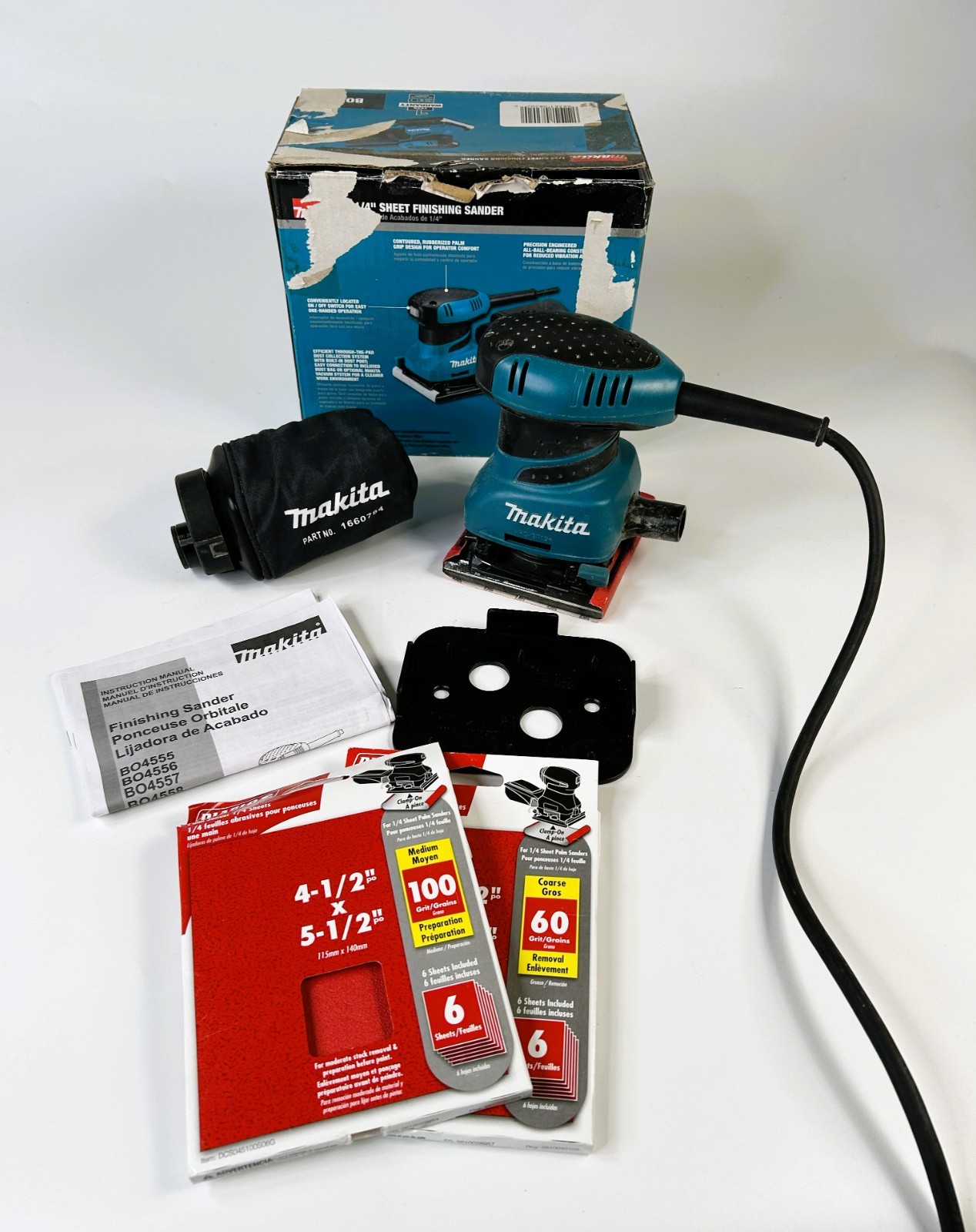 Makita B04556 Corded 1/4" Sheet Finishing Sander with Dust Bag