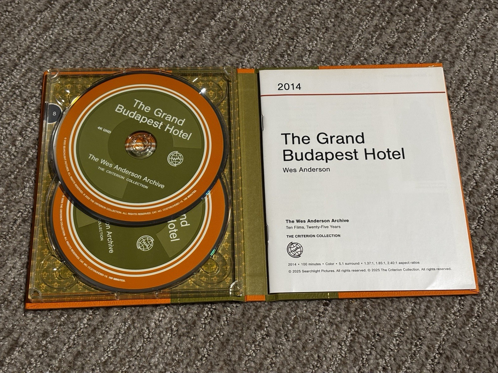 Grand Budapest Hotel 4K UHD Blu-ray Wes Anderson Archive Criterion Collection