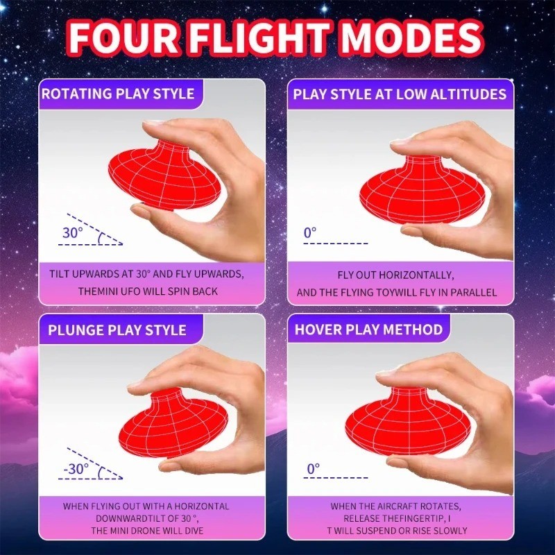 NEW LED Flying UFO Spinner Fingertip, Upgrade Flight Helicopter Gyro Flyorb Hove