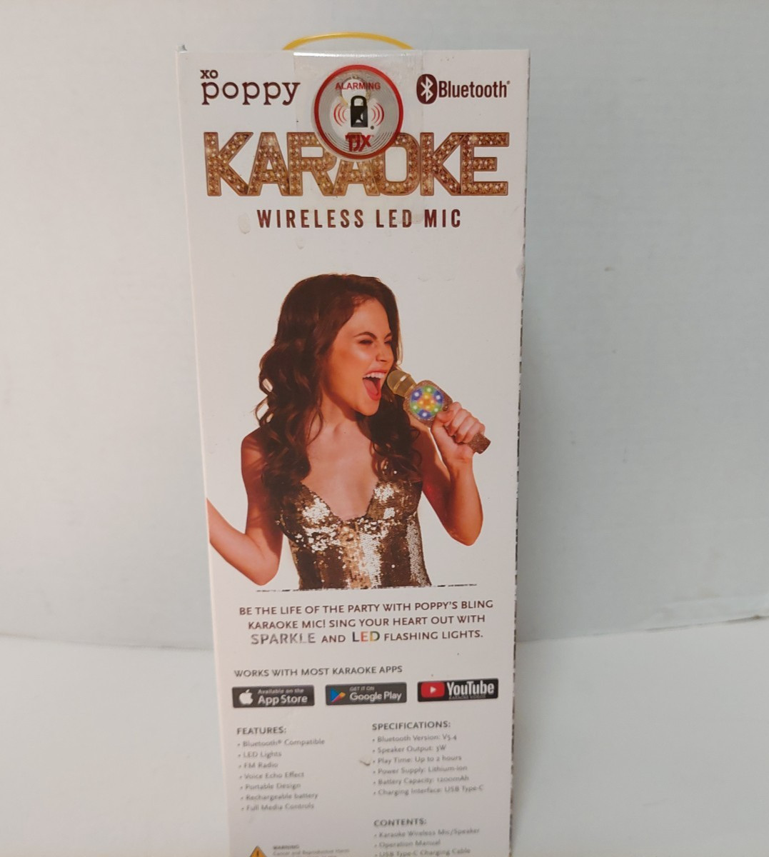 Karoaoke Wireless LED Mic Bluetooth Rechargeable Sparkle Flashing Lights New