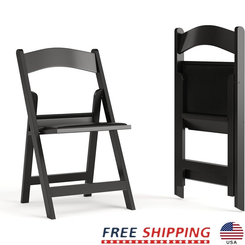 Indoor Outdoor Folding Chairs Set of 2 Portable Stackable Seating Events New