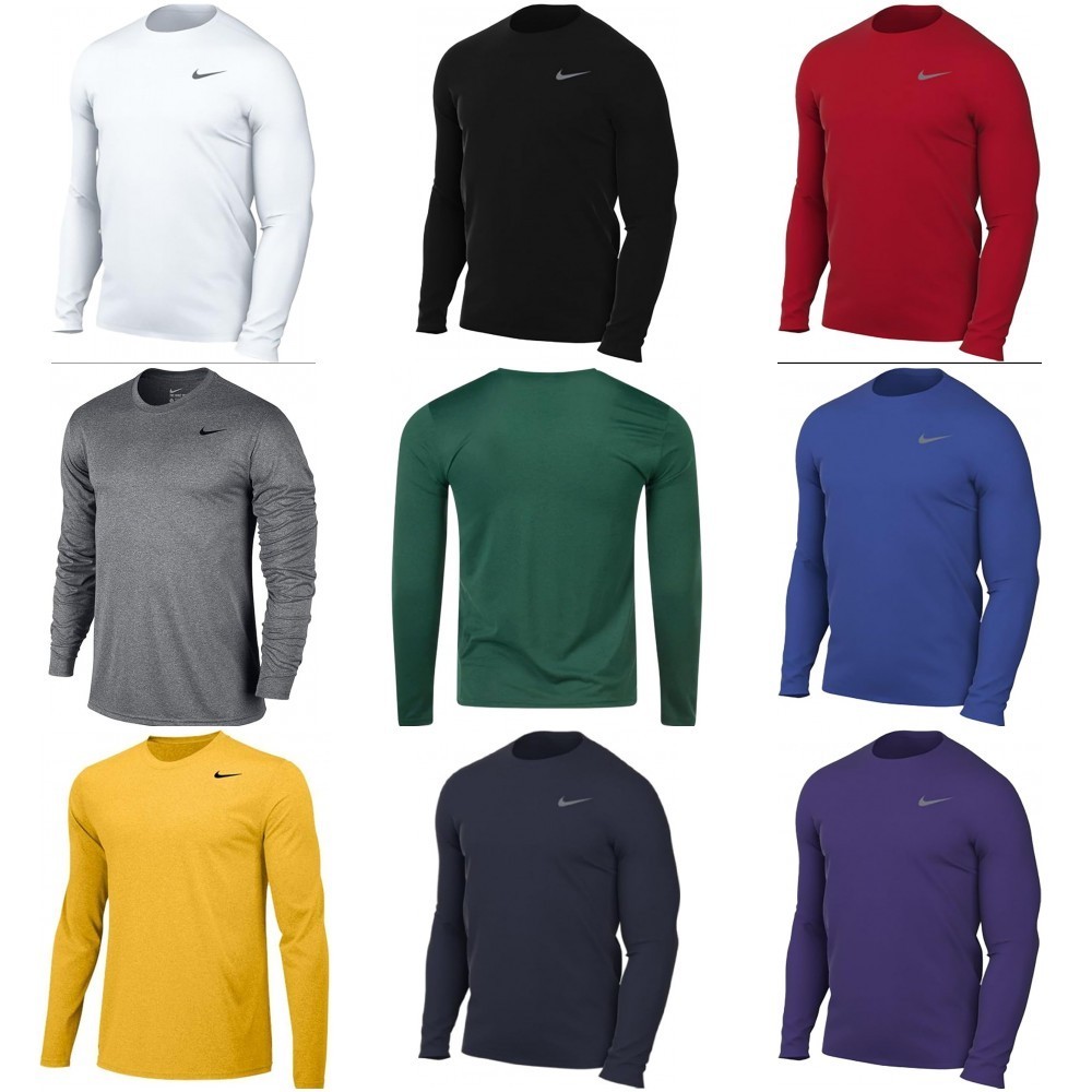 Nike Legend Dri-Fit T-Shirt Long Sleeve Red Black Navy White Green 727980 3XL