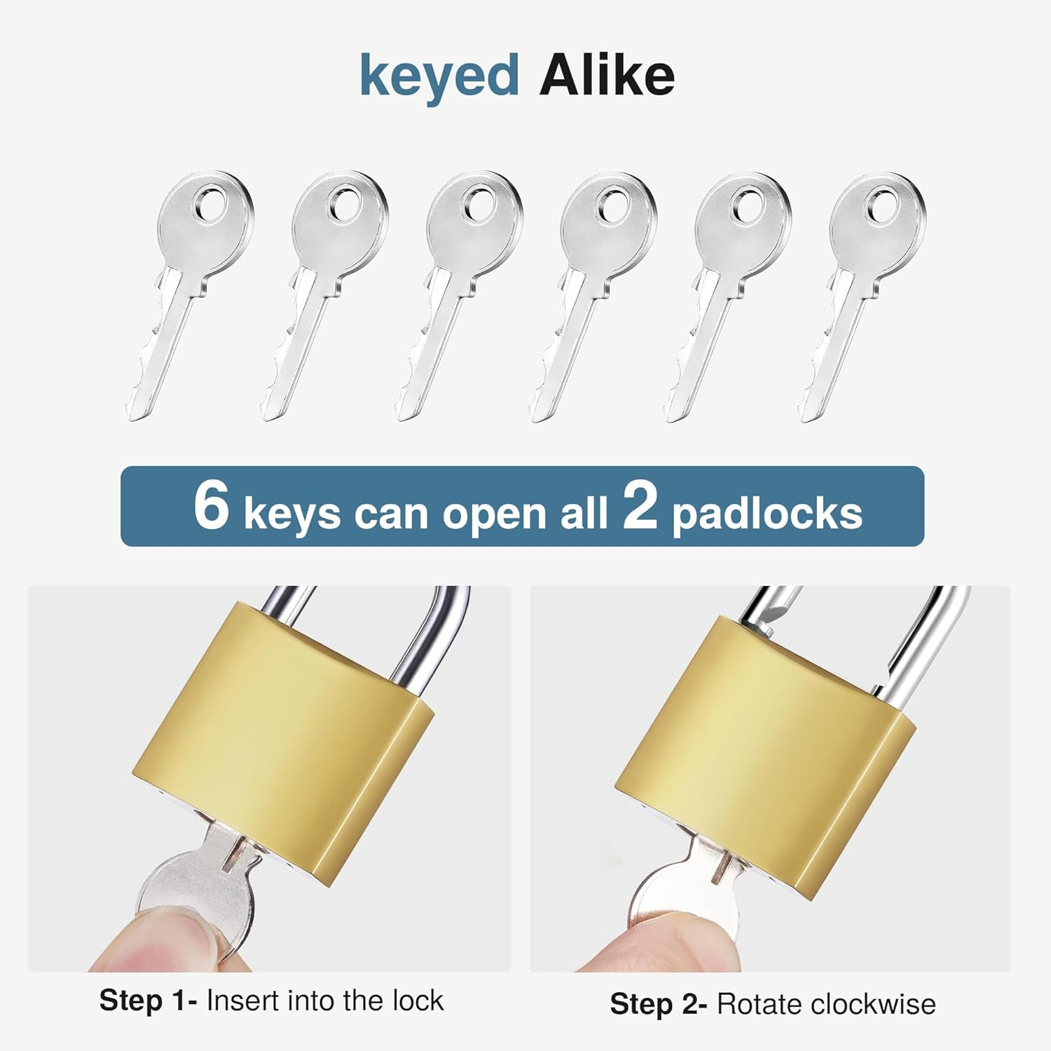 2 Pack Keyed Padlocks 33Mm Small Lock with Keys, 0.86 Inch Locker Lock for Backp