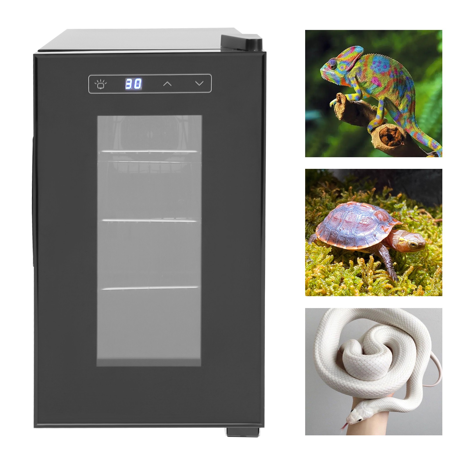 23L Digital Reptile Egg Incubator 10-40°C Scientific Hatcher Led Display Black