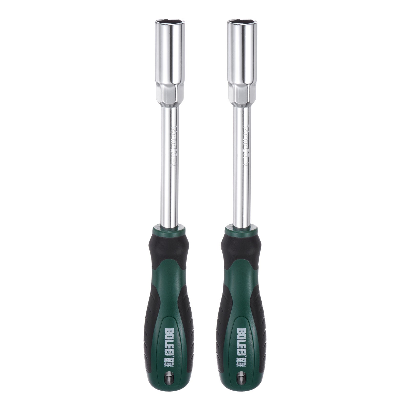 2pcs Metric Nut Driver 14mm Non-Magnetic Socket Screwdriver W Non-Slip Handle