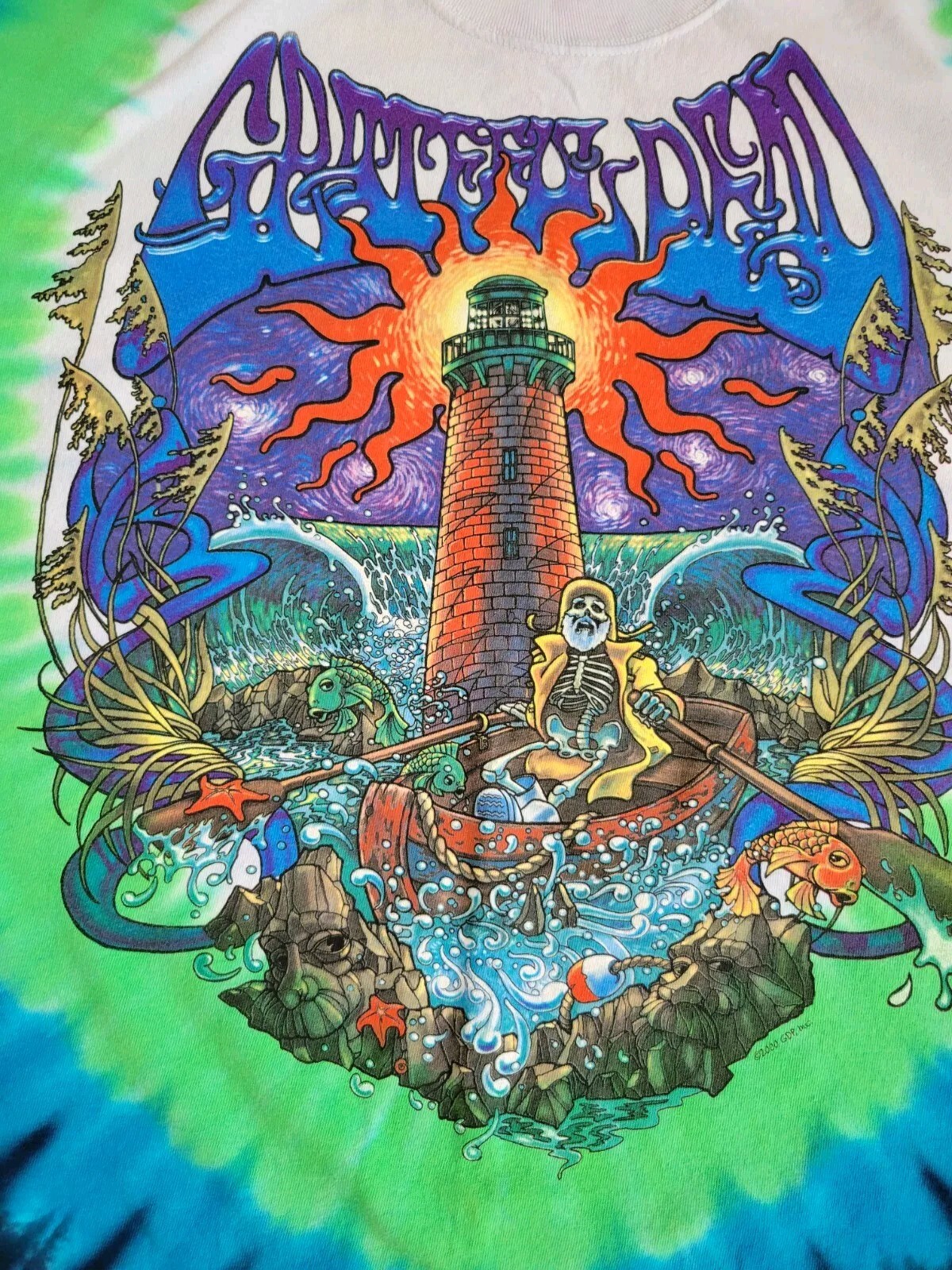 2000 Grateful Dead Tye Dyed T Shirt Lighthouse Lost Sailor