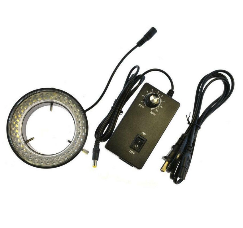 72 LED Ring Light Brightness Adjustable Inner Dia. 72mm for Stereo Microscope