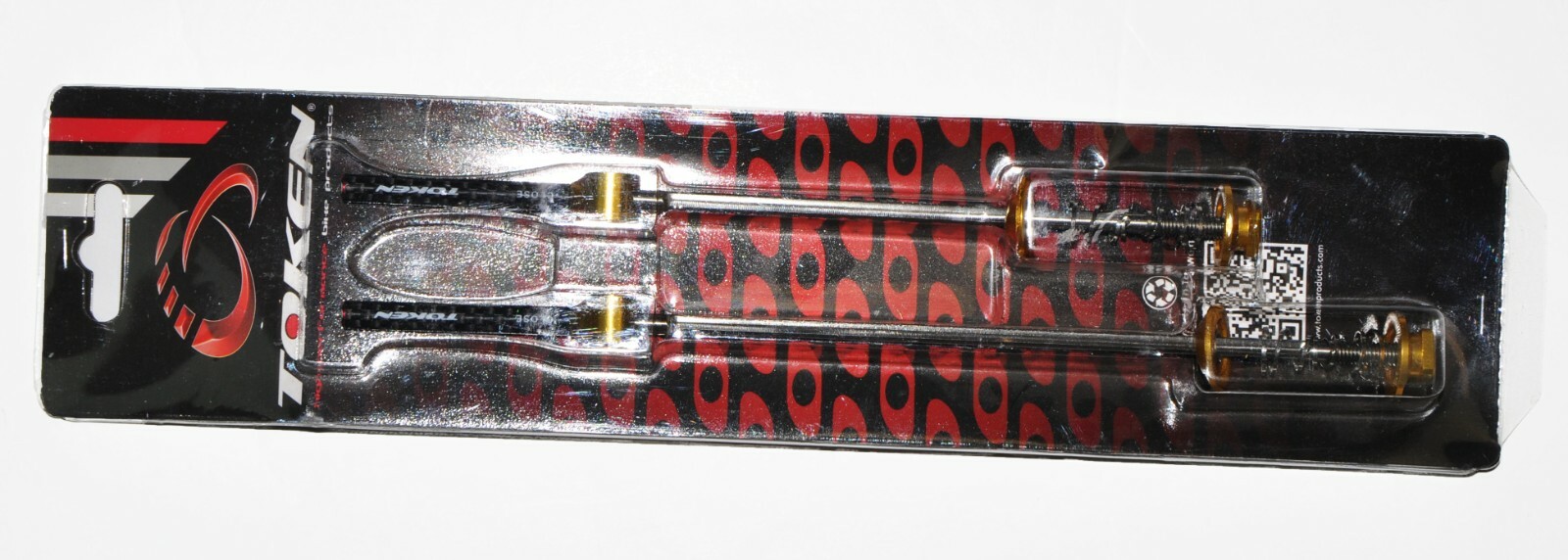 TOKEN TK2342 MTB Titanium Carbon QR Skewers 100mm/F, 135mm/R, 37g, Gold-tone