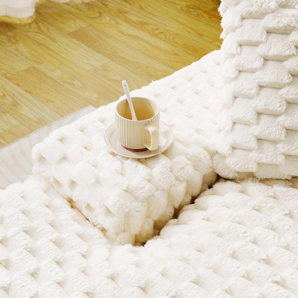White Turtle Velvet Sofa w/ Chaise Lounge - Modular L-Shape or Straight