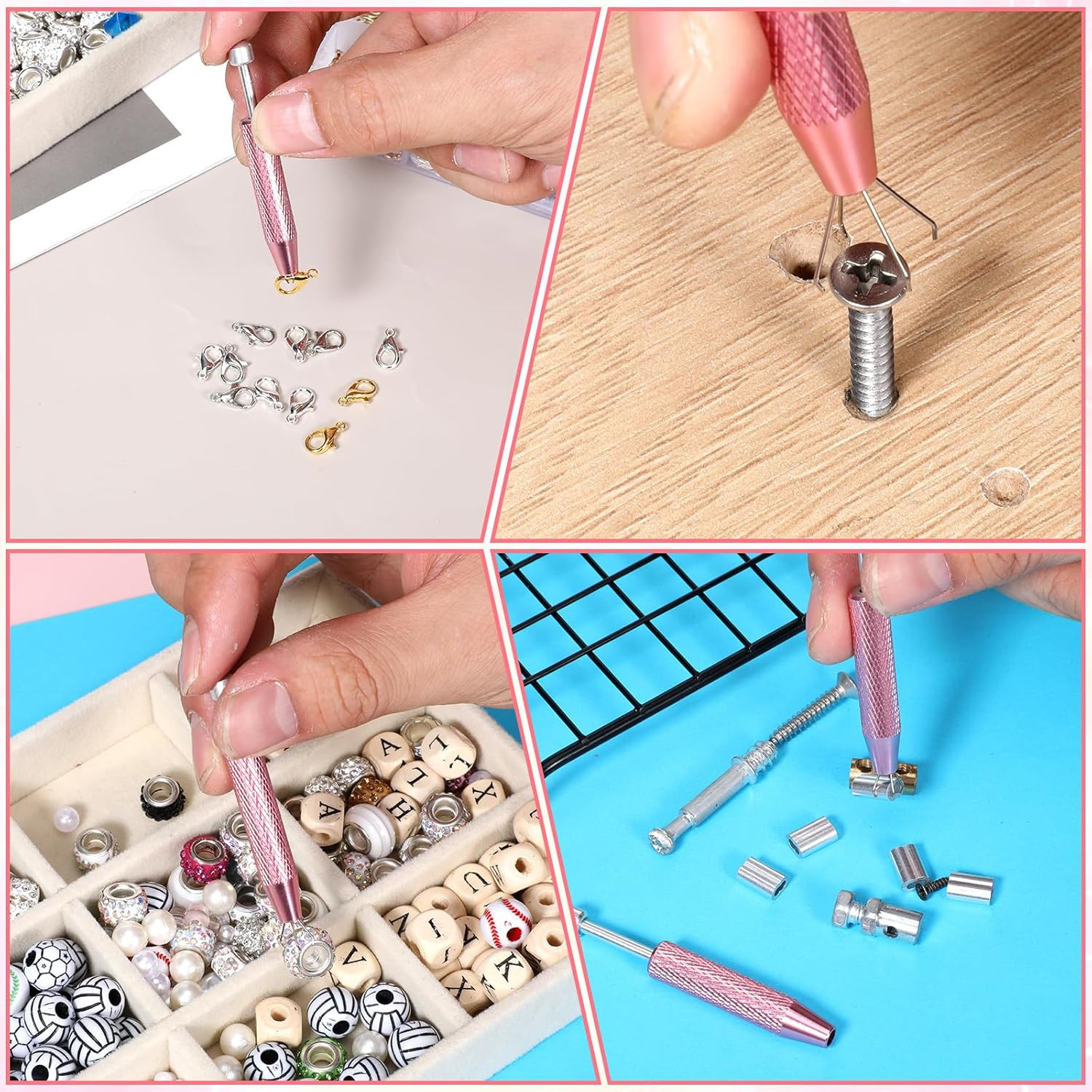 2 Pcs Piercing Ball Grabber Tool, Piercing Changing Tools 4 Claw Diamond Tweezer