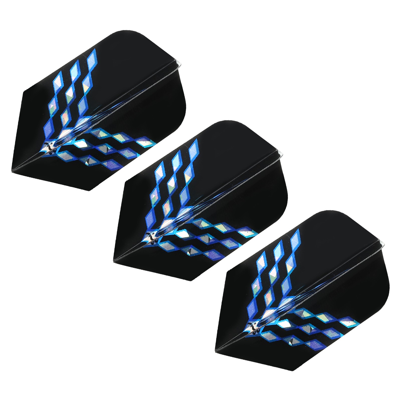 Slim Dart Flights, 3 Pack PET Dart Accessories, Black Blue