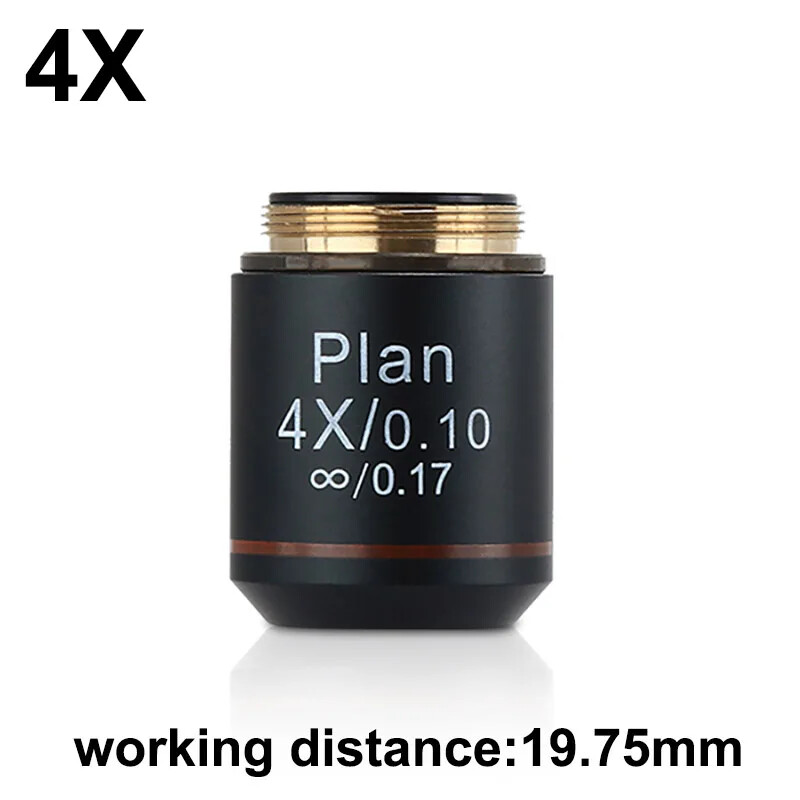 4X 10X 40X 100X 195 Infinity Plan Objective Lens RMS 20.2mm Microscope Objective