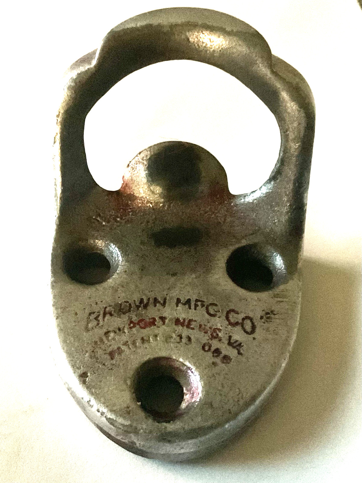 Brown MFG CO. Newport News VA Bottle Opener Wall Mount