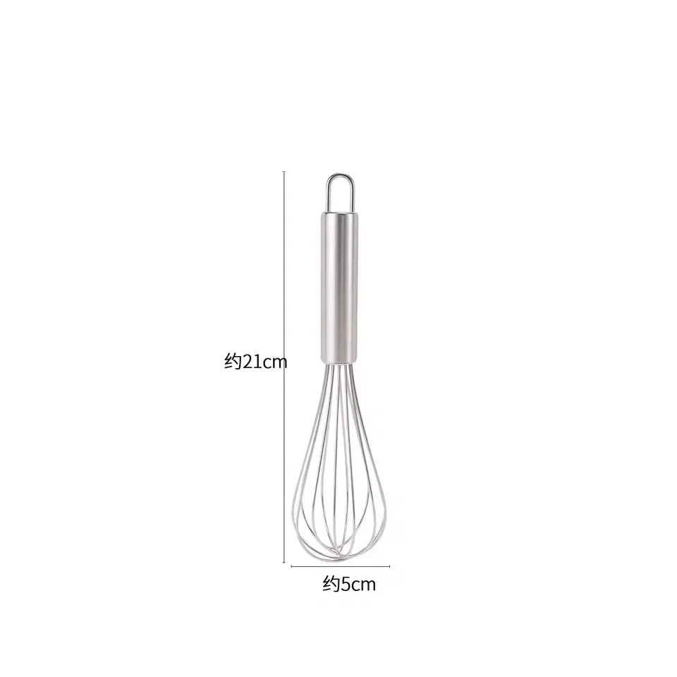 LMETJMA 8" 10" 12" Egg Whisk Stainless Steel Egg Whisk Kitchen Wire Balloon Whis