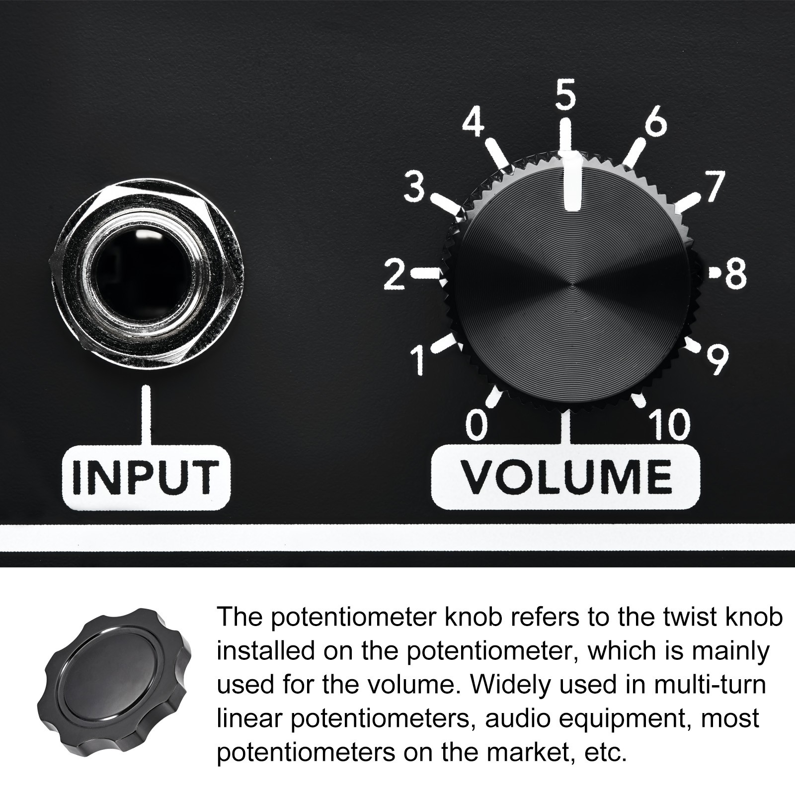 Potentiometer Control Knob Insert Shaft Switch Knobs 69x21mm/ 10mm/Black