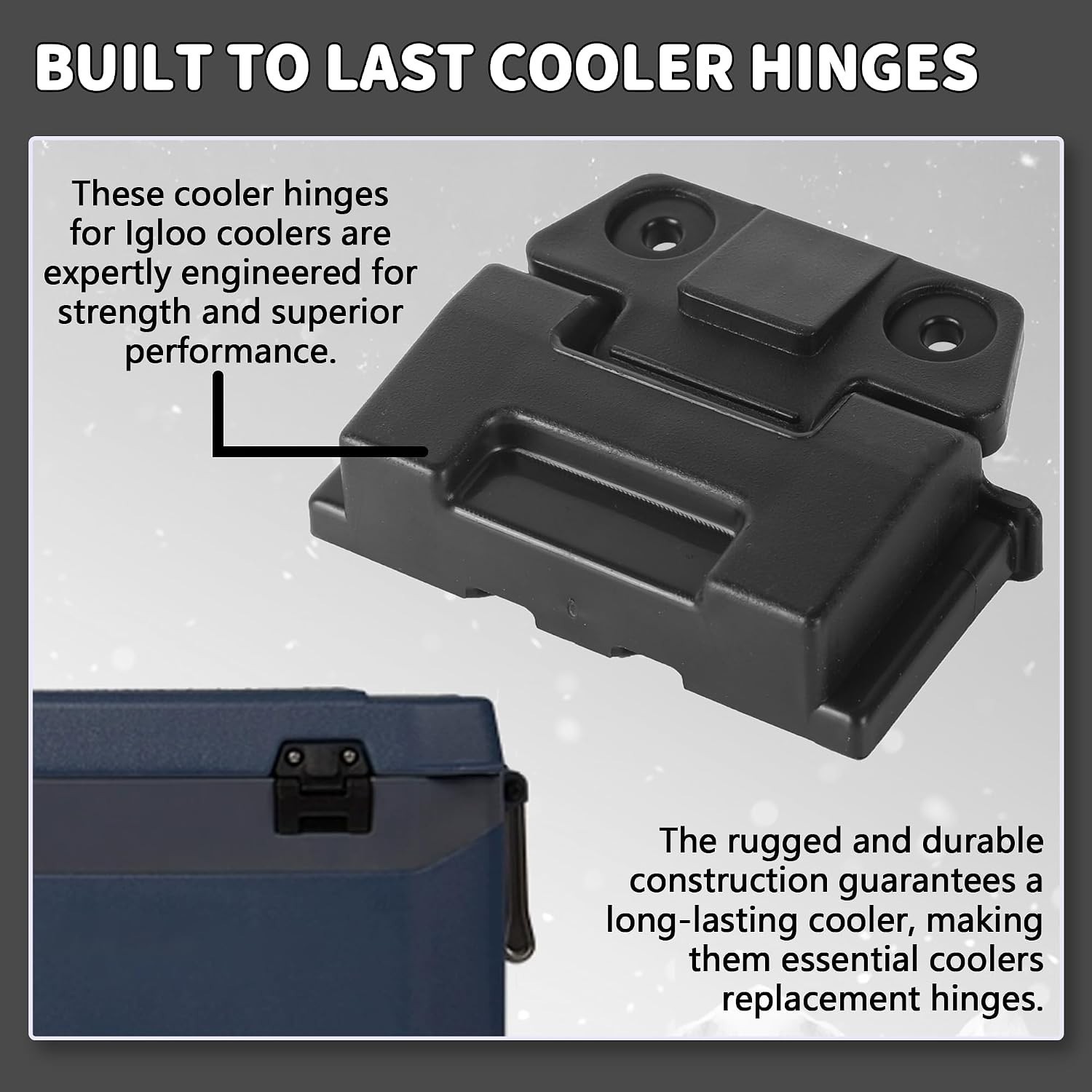 Essential Replacement Parts: Igloo Cooler Hinge Set for 25, 52, 72 Qt Models