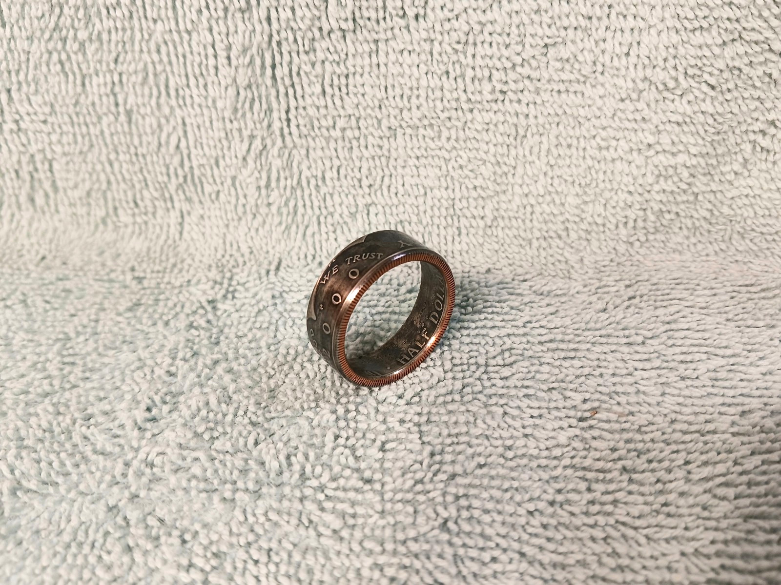 2000 Kennedy Half Dollars  size 12   coin ring  handmade mixed metals
