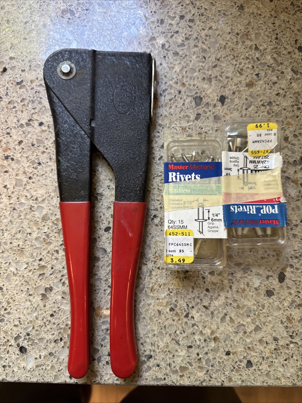 Vintage MARSON RIVET-ALL RIVETER Model CT-2 Used Made in USA W/ Rivets