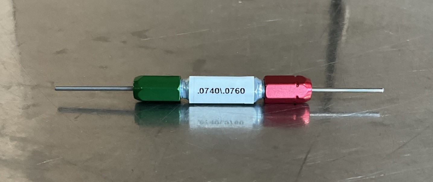 Vermont Gage    Go No Go Pin Gauge       .0740- .0760