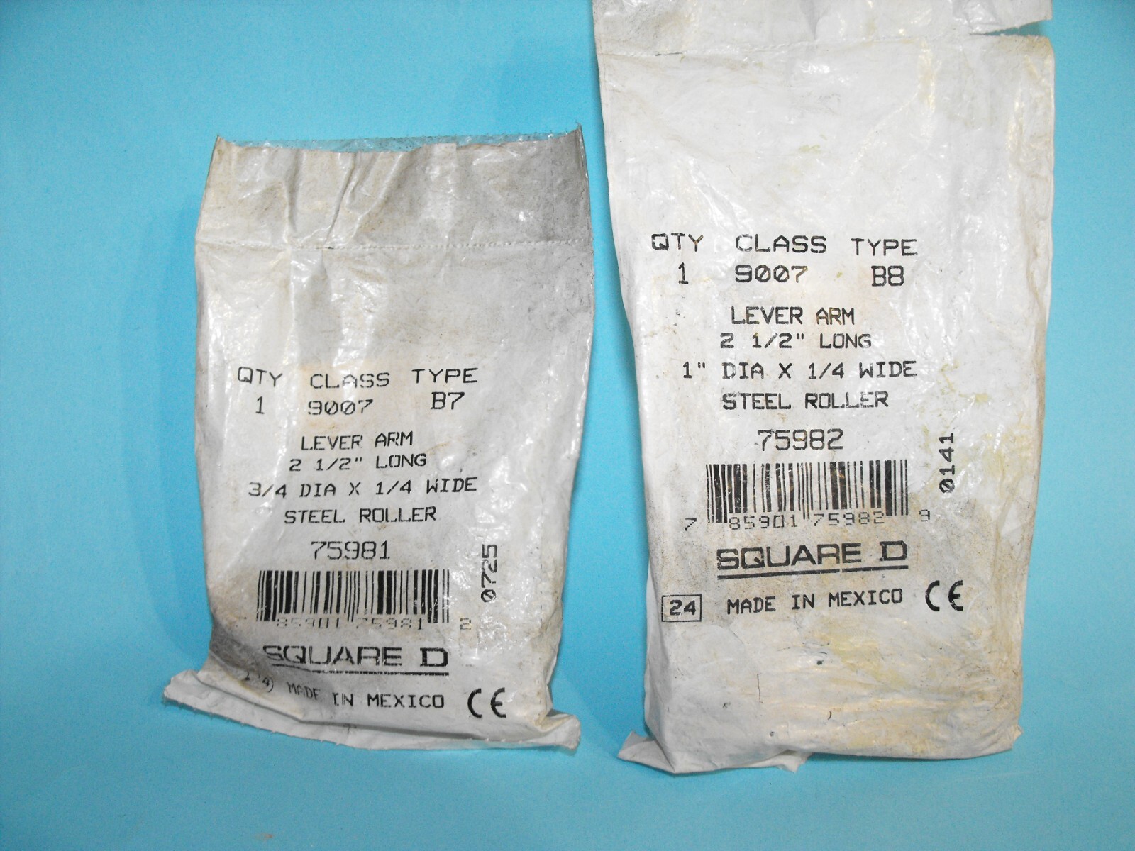 Square D 75982+75981.2 1/2" Limit Switch Roller Lever Arm.LOT(2PCS).NEW