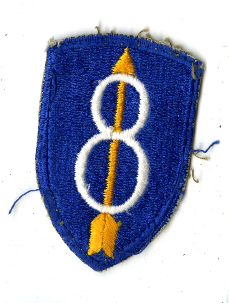 8th Infantry Division White Back Patch WWII Vintage Normandy France