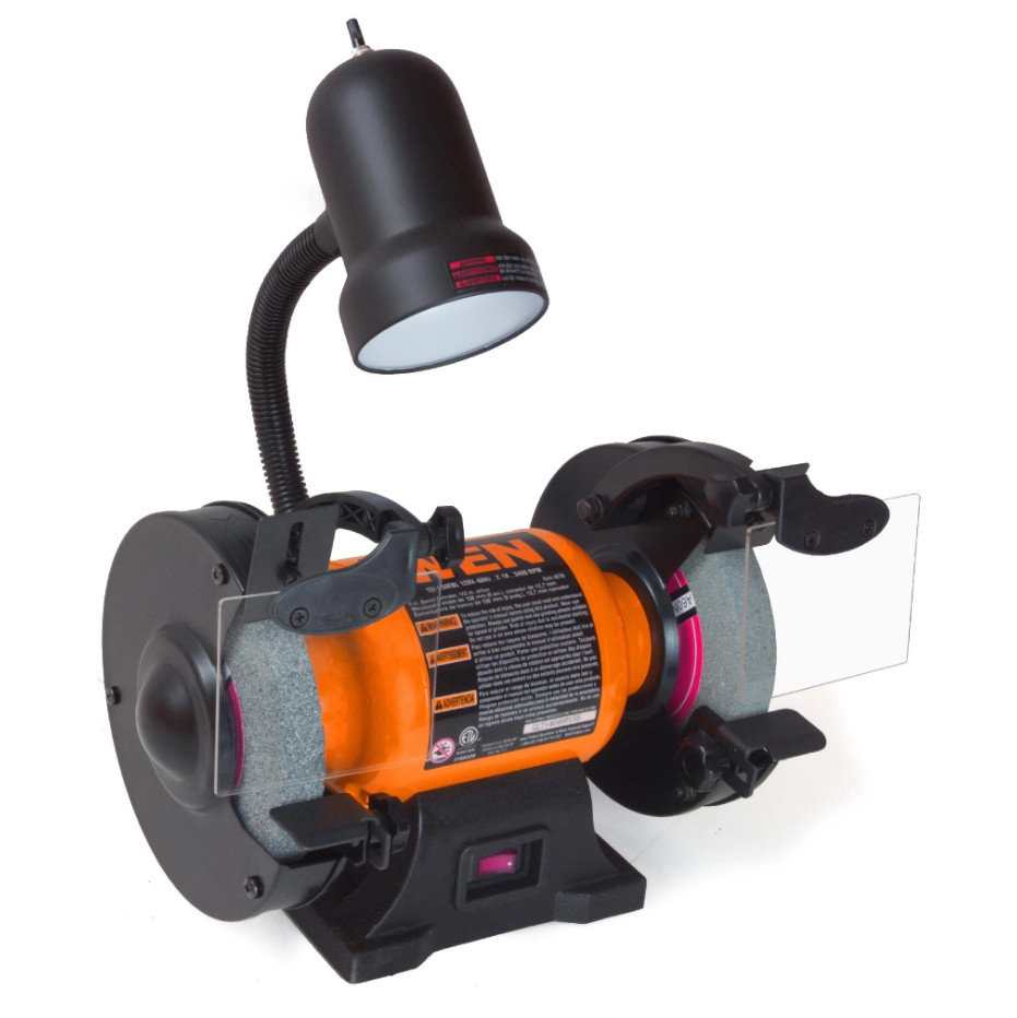 WEN BG4276 - 2.1-Amp 6-Inch Single Speed Bench Grinder with Flexible Work Light